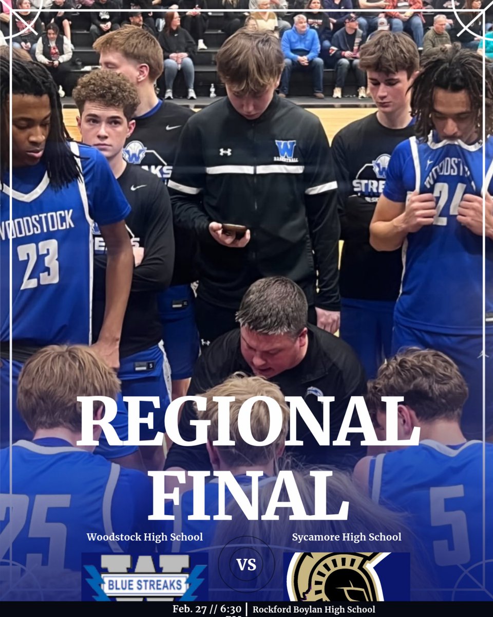 BlueStreakHoops's tweet photo. Regional Championship Day! We travel to Rockford Boylan High School to take on Sycamore tonight in the Boylan 3A Regional Final. Tip at 6:30. Students...take the fan bus! Let's go! #bluepride https://t.co/EqHtARF3Vb