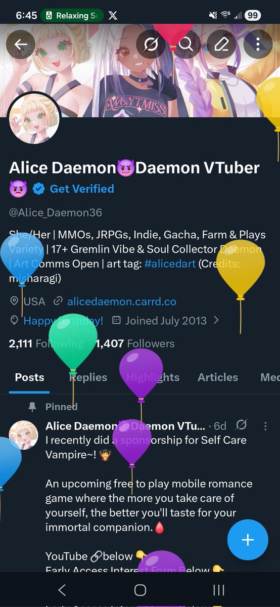 It's me Birthday, Daemons and Angels~! 🥳🎂🎁

Gonna spend today with family and friends celebrating and having fun! 🥰

There might be a bday stream sometime next week~ 🤔