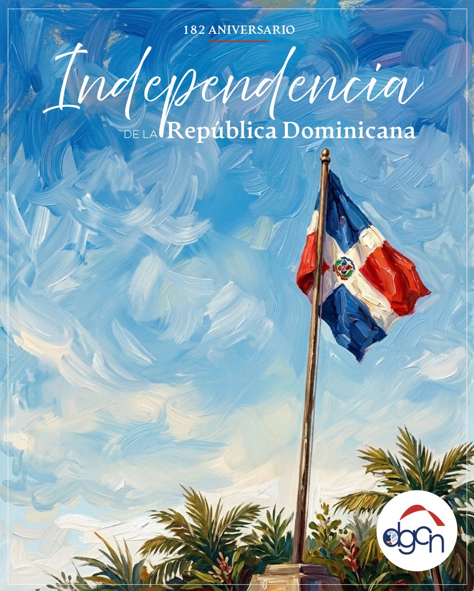 CatastroRD's tweet photo. Conmemoramos el 182 aniversario de la Independencia Nacional, una fecha que nos invita a recordar el valor y legado de quienes lucharon por nuestra soberanía.
.
Este dia nos inspira a seguir construyendo un país lleno de oportunidades para todos. 
#CatastroRD https://t.co/L8RkG1rfNc