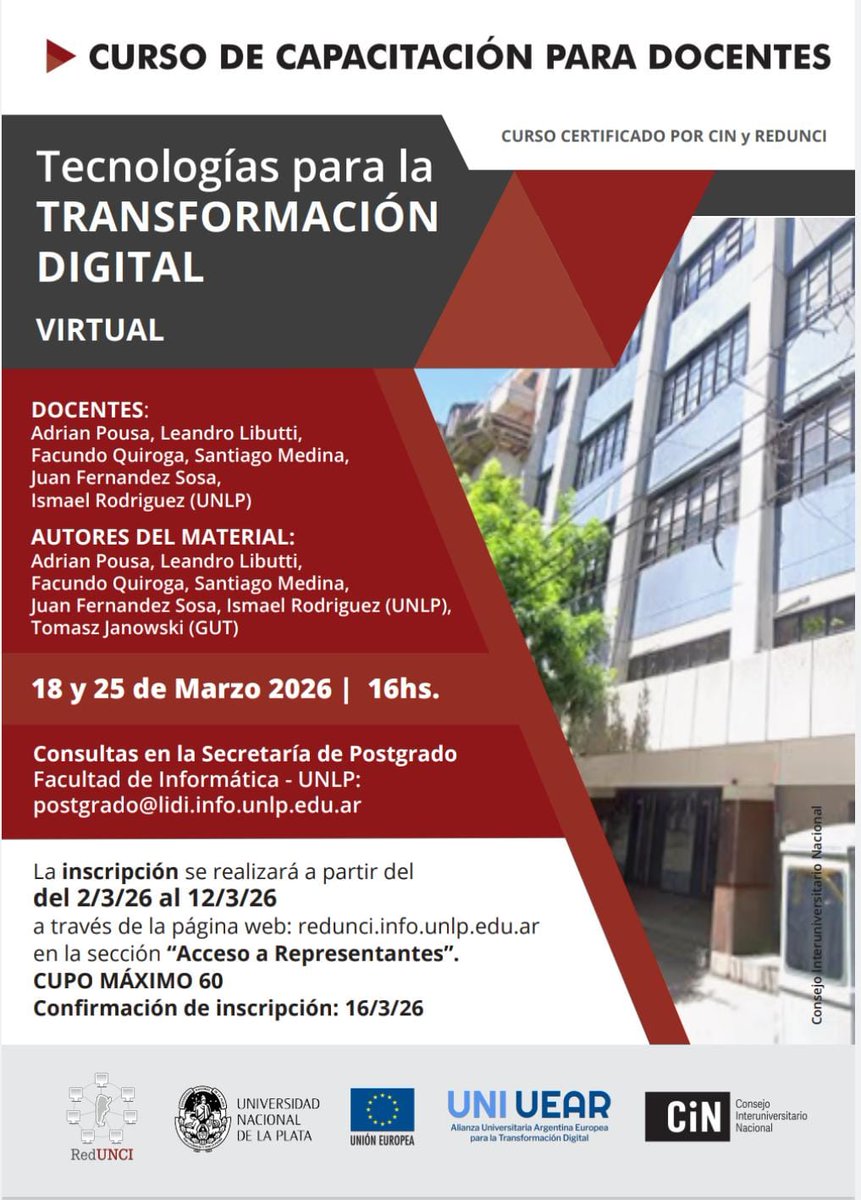 RedUnci's tweet photo. #CapacitacionDocente2026 ⬇️⬇️ https://t.co/mrOPnHB3WM