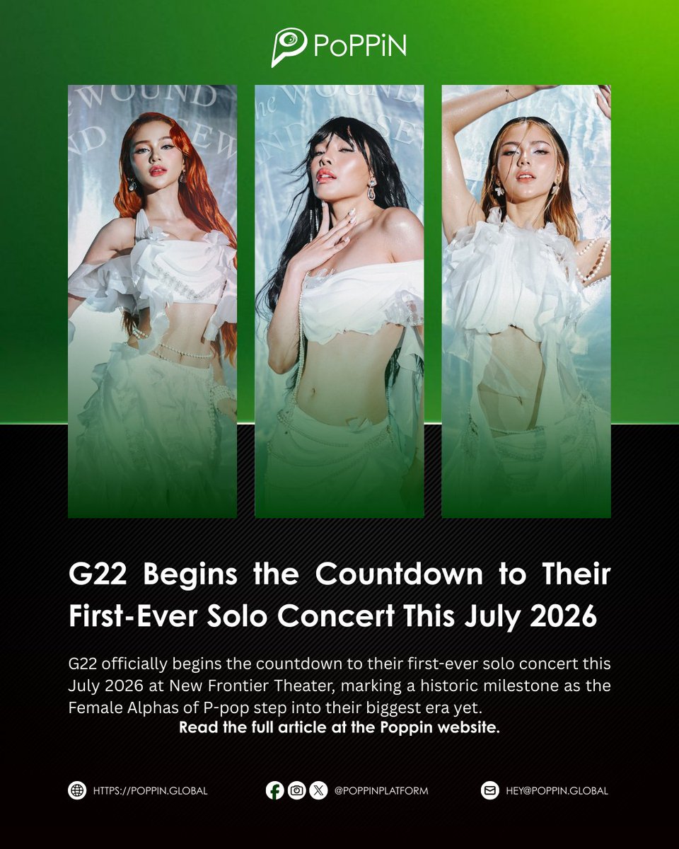 𝐆𝟐𝟐 𝐁𝐞𝐠𝐢𝐧𝐬 𝐭𝐡𝐞 𝐂𝐨𝐮𝐧𝐭𝐝𝐨𝐰𝐧 𝐭𝐨 𝐓𝐡𝐞𝐢𝐫 𝐅𝐢𝐫𝐬𝐭-𝐄𝐯𝐞𝐫 𝐒𝐨𝐥𝐨 𝐂𝐨𝐧𝐜𝐞𝐫𝐭 𝐓𝐡𝐢𝐬 𝐉𝐮𝐥𝐲 𝟐𝟎𝟐𝟔

The wait is over as G22 officially kicks off the countdown to their first-ever solo concert this July 2026 at New Frontier Theater, marking a