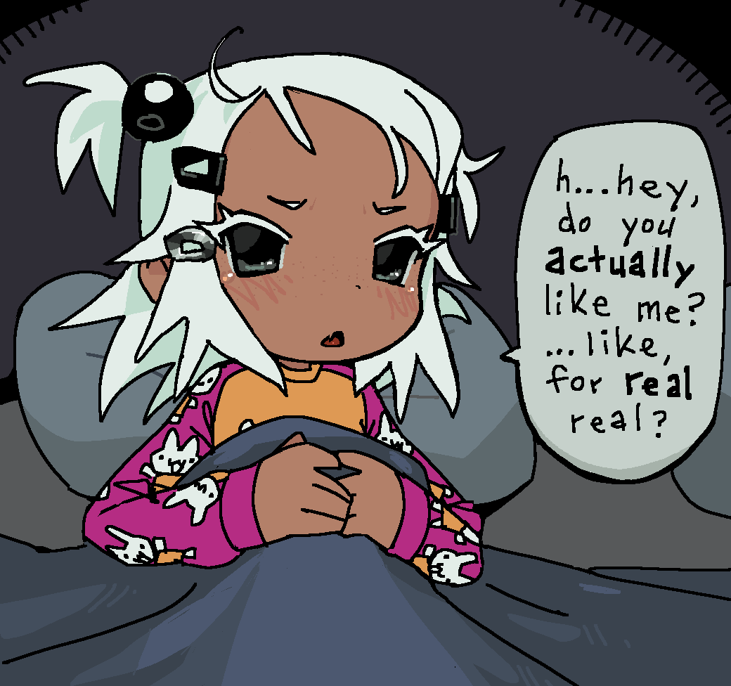 even though she tries to act like she isn't, candy is actually very insecure and jealous and clingy...