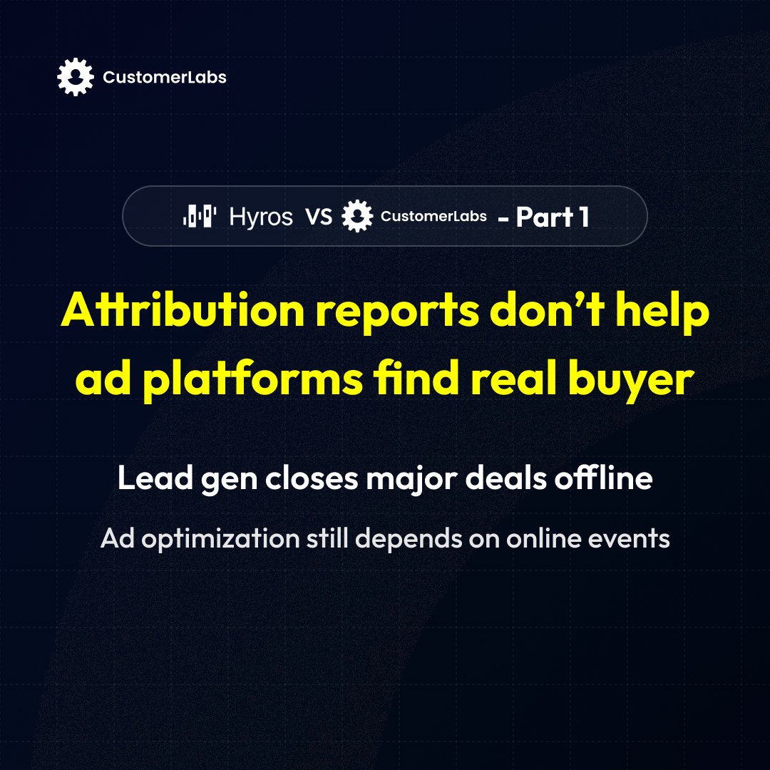 Attribution without activation is just journaling for emotional comfort. Identifying high-LTV users in Hyros does nothing if you don't feed those signals back to Meta/Google to optimize for revenue.

Book a demo: 
customerlabs.com/request-a-demo…

#LTV #ROAS #CustomerLabs #1PDOps #Hyros