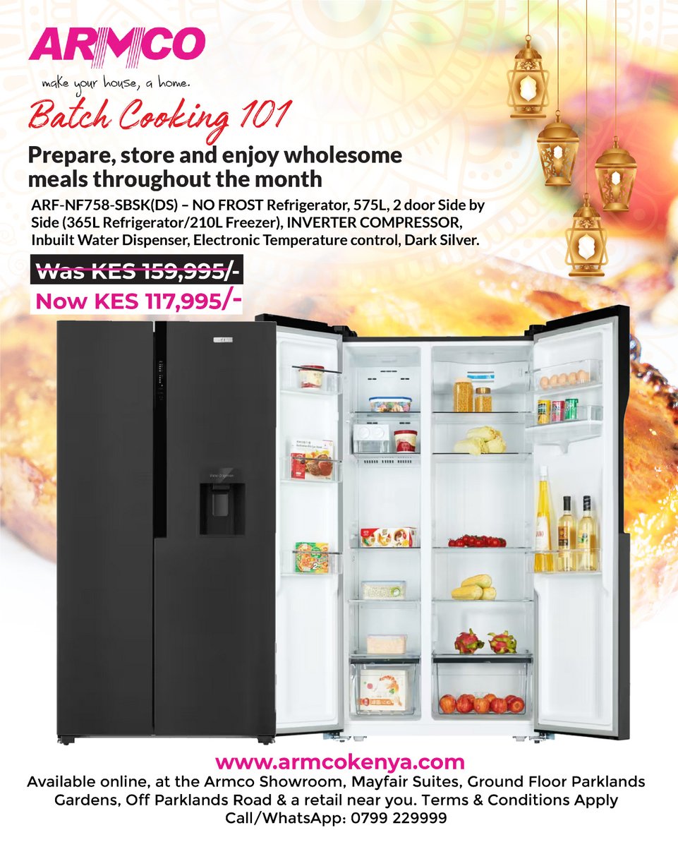 ArmcoKenya's tweet image. Prepare more, stress less this Ramadan with Batch Cooking 101 🍽️
Plan ahead, save time for worship, family &amp;amp; rest, and enjoy homemade meals all month.

 Call +254 799 229 999 for details

#RamadanPrep #BatchCooking #TimeSaver #RamadanKareem #CookingForRamadan #RamadanVibes