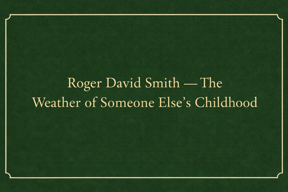 "The Weather of Someone Else's Childhood", by poet <a href="/justrandomwords/">Roger</a>, is out now! Go read it on our Substack: larotondereview.substack.com/p/the-weather-…