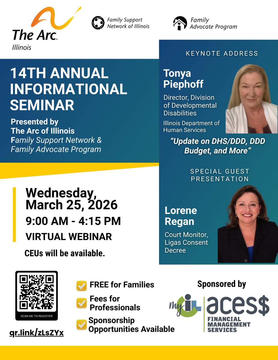 arcillinois's tweet photo. Registration NOW OPEN!
Brochure: https://t.co/eTBpjUJPuX
Register: https://t.co/UKGkNCW4qv
The event is 𝐅𝐑𝐄𝐄 for families and self-advocates, though registration is required. CEUs will be available for professionals. https://t.co/7UbcyUG0Du