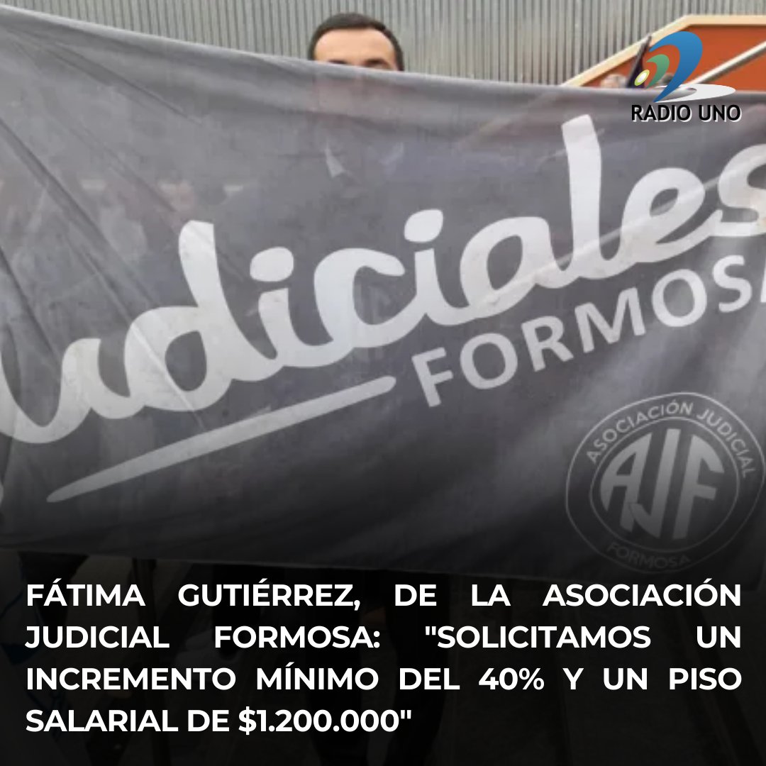 La secretaria general de la Asociación Judicial de Formosa, Fátima Gutiérrez, confirmó en Radio Uno que la nueva comisión directiva presentó formalmente ante la presidenta del Superior Tribunal de Justicia una nota solicitando un incremento salarial mínimo del 40% y un piso de