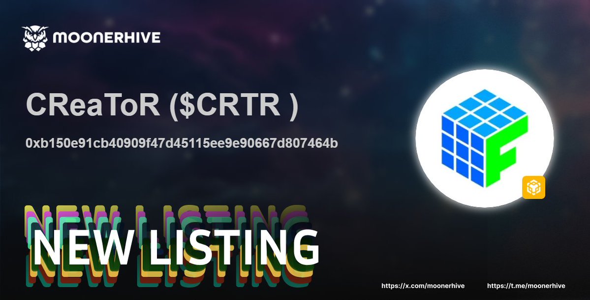 🚀 New Token Alert on MoonerHive! 🚀

CReaToR ( $CRTR  )

0xb150e91cb40909f47d45115ee9e90667d807464b

Explore now and join the community! 🌕
🌟 #Crypto #memecoins #Memes #NewToken #MoonerHive 

Explore more: moonerhive.com/token/0xb150e9…