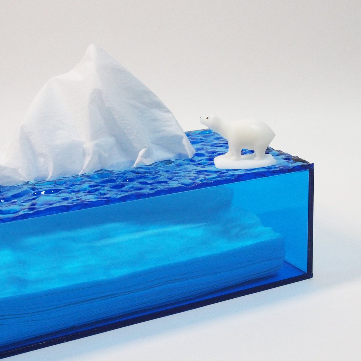 Japanese artist Michuru designs tissue box that's made to look like a floating iceberg