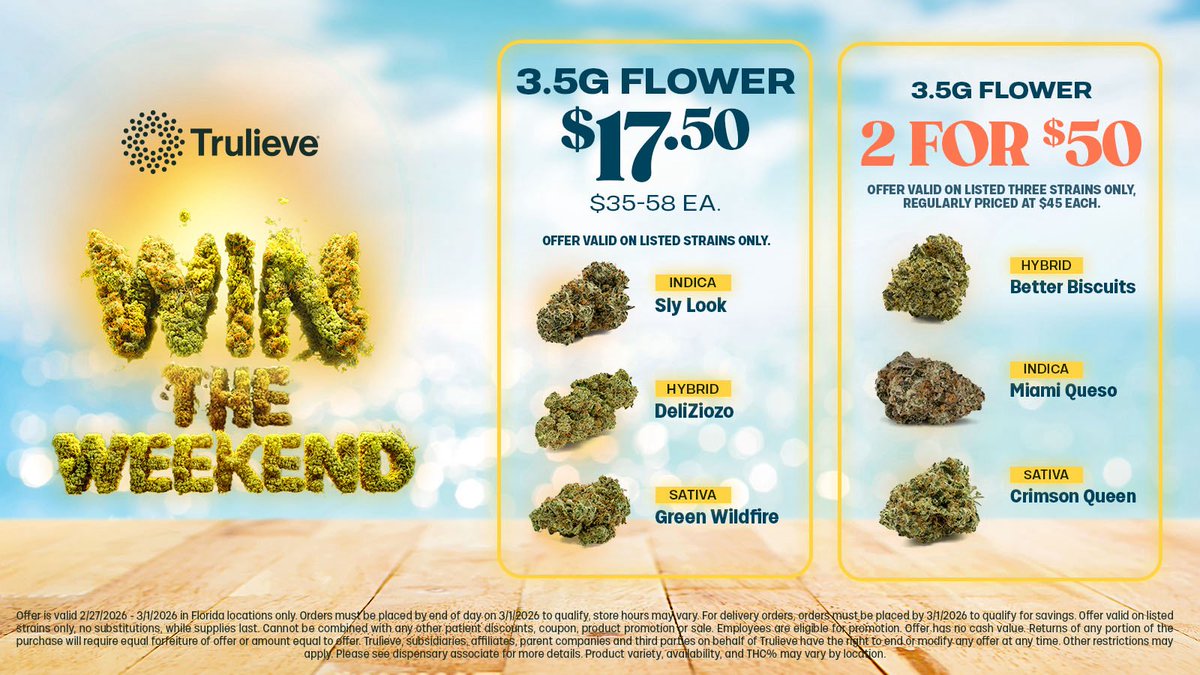 Elevate your weekend! 🏆 

Trulieve.com