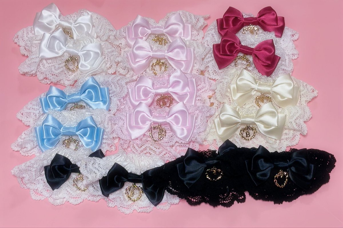 お袖とめ追加分受け取った🎀
全部並べたらあまりにもかわいすぎる