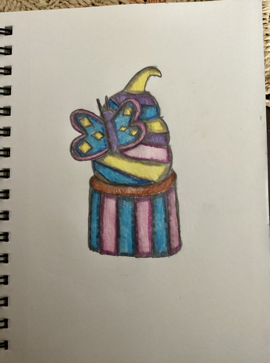 MyMelodyOfTheH1's tweet image. Happy Birthday To Me! ❤️ In Honor Of The Occasion, I Have A Small Artwork Of A Butterfly Cupcake. Enjoy! ❤️ #birthday #cupcake #butterfly #traditionalart #artist #artistsontwitter #artists #ArtistOnTwitter