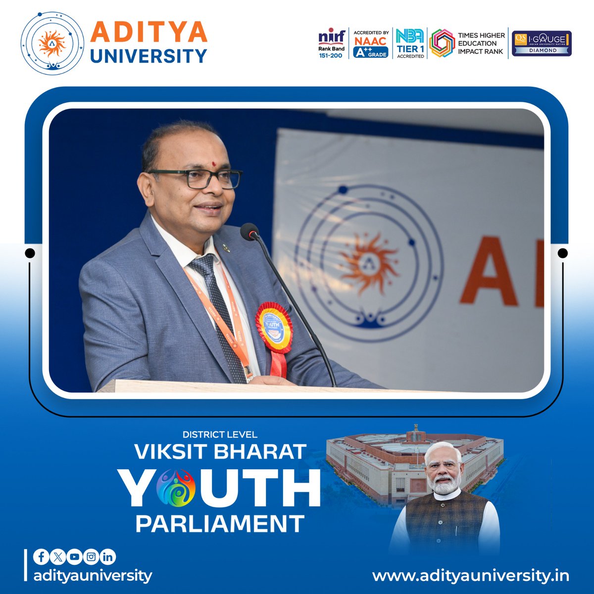 srmedapati's tweet image. My sincere appreciation to the organizing team and faculty members for successfully conducting this impactful event.
#ViksitBharat #YouthParliament #AdityaUniversity #StudentLeadership #NationBuilding #ViksitBharat2026