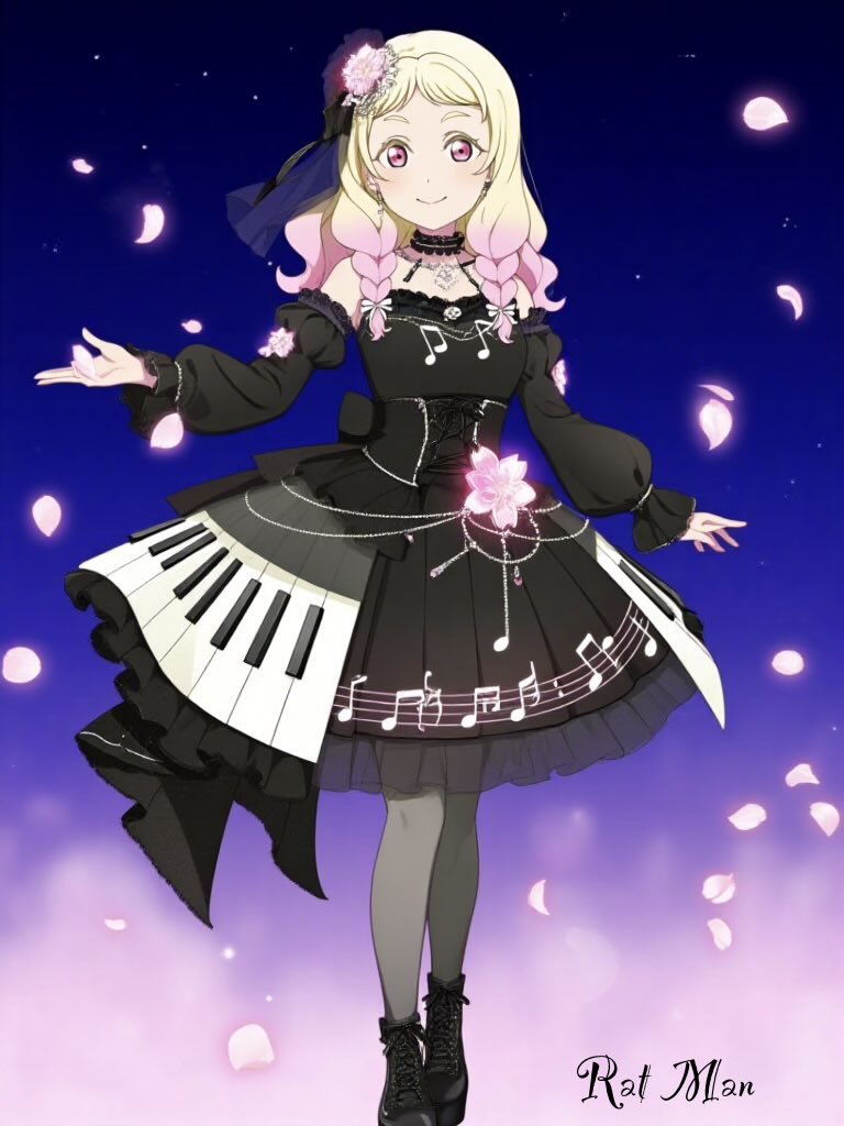 🌸新規衣装🌸 夜桜コーデ ➂ 残り3種類は、既存の衣装の夜桜アレンジ