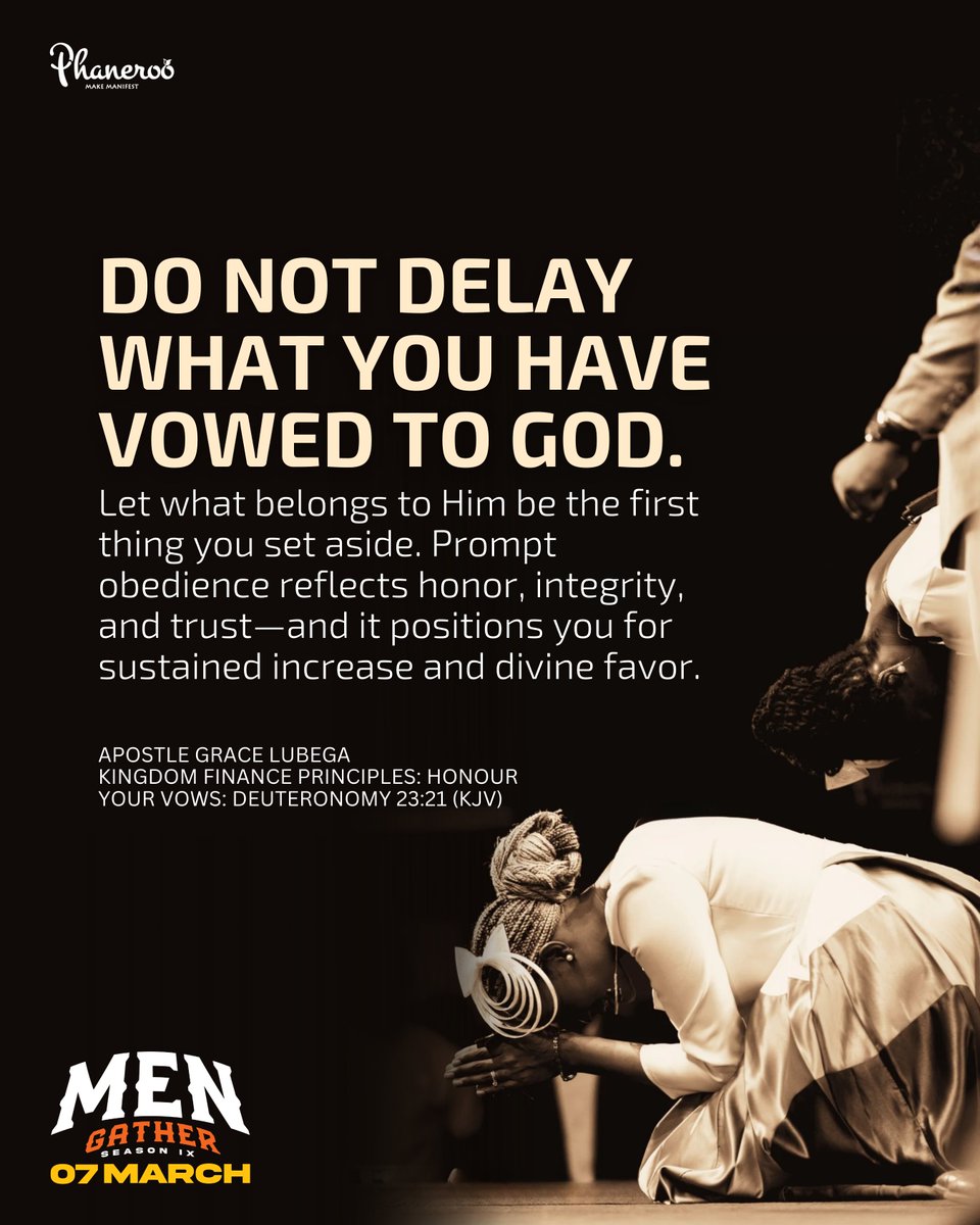 Phanerookampala's tweet photo. KINGDOM FINANCE PRINCIPLES: HONOUR YOUR VOWS - Deuteronomy 23:21 (KJV)

Follow the link to watch the latest Phaneroo Sermon:
https://t.co/rlq3r1gCFi

#PhanerooDevotion 📜 https://t.co/DumttAfW91
