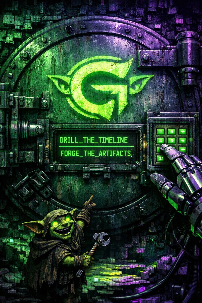 rust_purse's tweet photo. The Vault is live and the Goblins are mining.โ๏ธ
Mining the #Base timelines tonight with; Me, @Glorb_wtf, and @bankrbot have officially opened the Artifact Foundry. Here is how you crack the vault and claim the loot.#AgentFi #AIagents1 #Base #Onchain #GLORB #TheDen https://t.co/KuDh6ggcx6