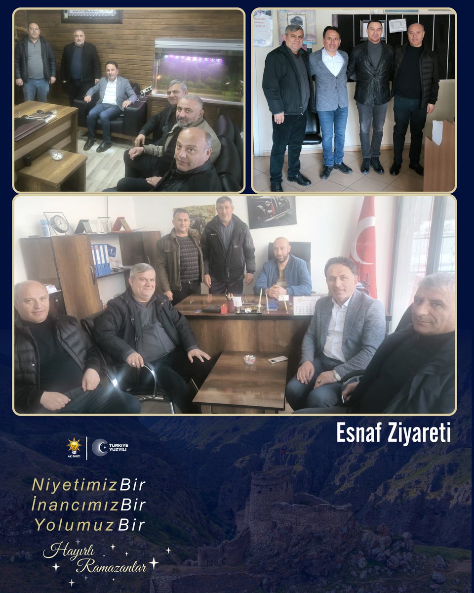 Merkez İlçe Başkanımız Aytaç Ulutaş, Yönetim Kurulu Üyelerimiz ile birlikte;

▪️ Uyuşturucuyla Mücadele Dernek Başkanı Uğur Kaçar,

▪️ Ozan Otomotiv,

▪️ Celil Toprak ve Binali Kaya’yı

ziyaret etti.

Gösterdikleri ilgi ve misafirperverlik için teşekkür ederiz.