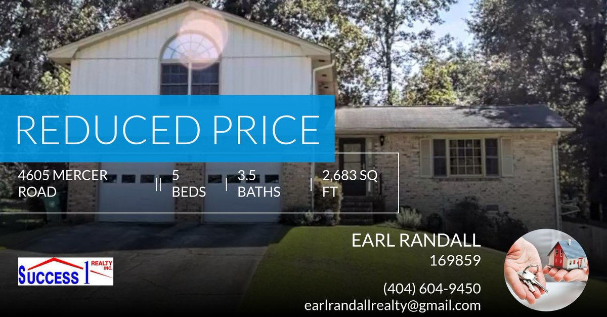 EarlRandall4's tweet photo. 📍 Reduced Price 📍 This recently reduced home at 4605 Mercer Road in Stone Mountain won't last long, so, don't wait to set up a showing! Reach out here or at (404) 604-9450 for more information! https://t.co/oodcSfdzdD https://t.co/R8n3gQrkkQ