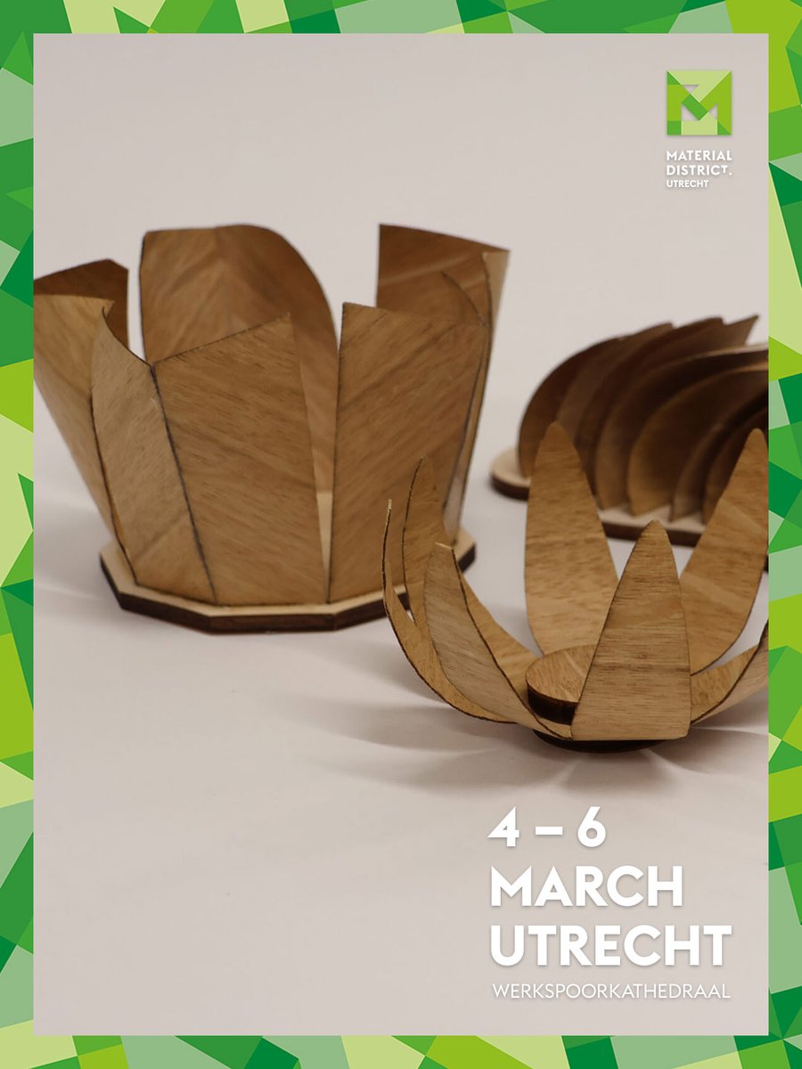 materialdistrct's tweet image. Material of the day: Moisture-responsive Wood Veneer 🌬️🌳
By Ruby Castens (TU Delft), this oak veneer bends with changing humidity through a passive bilayer structure.

Discover it at MaterialDistrict Utrecht (4–6 March 2026). 🎟️

#MaterialoftheDay #Material