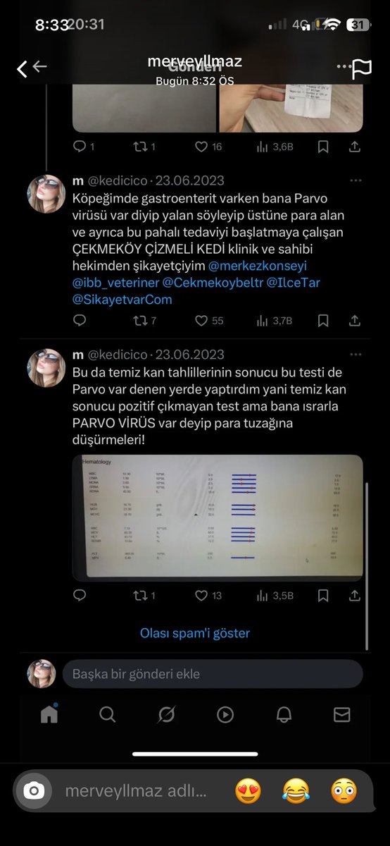dalinicnadalet's tweet photo. Vet çizmeli kedi veteriner kliniği şikayetleri LÜTFEN BAŞKA CANLAR YANMASIN ! @adalet_bakanlik @ShowTV @AtvHaberTurkiye @TR_HAYGEM @tccekmekoy @Cekmekoybeltr @cekmekoyhaber https://t.co/z93yXrhmvQ