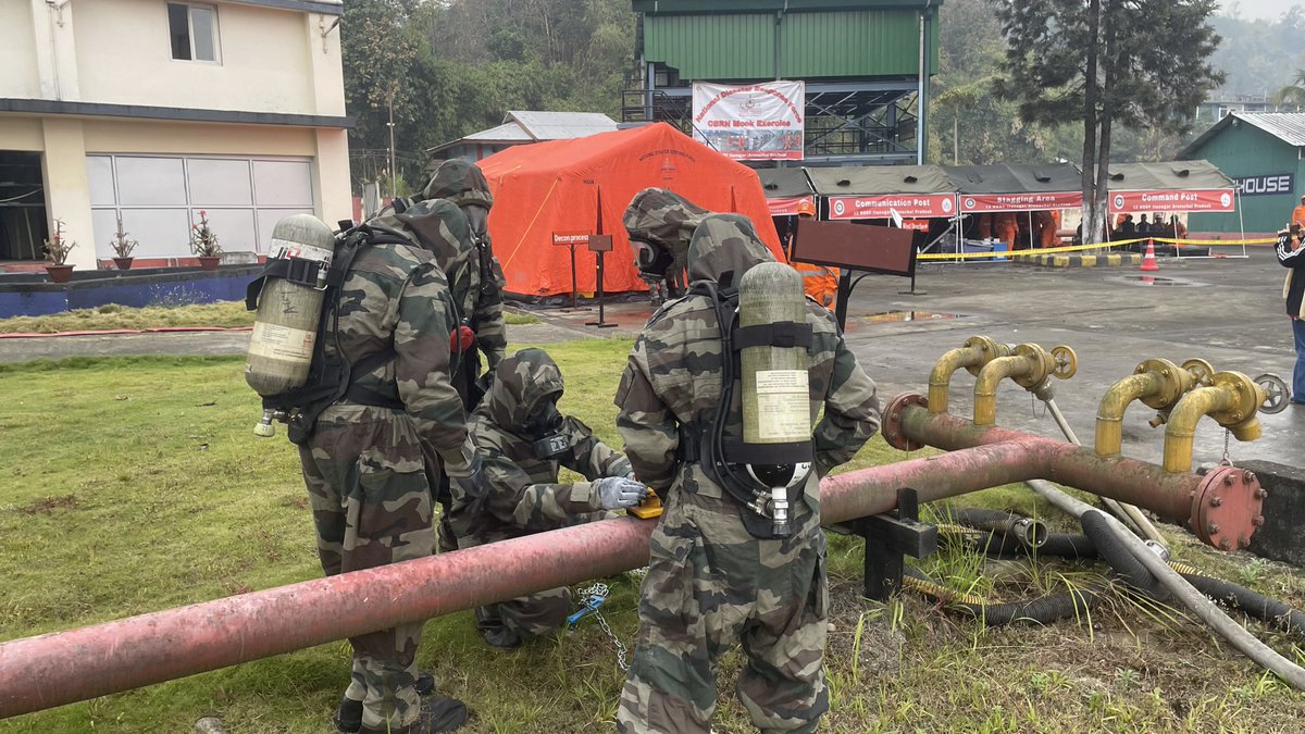 12bnndrf's tweet photo. 12NDRF Conducts #FWR, #CSSR and #CBRN #mobilization drill with an aim to test the operational readiness of rescuers and equipment, ensuring efficient disaster response in emergencies at #ArunachalPradesh, #Assam, #Nagaland, and #Manipur.
@NDRFHQ
@ndmaindia
#NDRF4U https://t.co/qjExcyY2hS