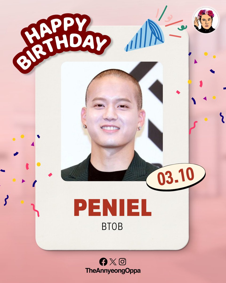 TheAnnyeongOppa's tweet photo. Melody, let us celebrate a very special day today! 🥳

Happiest birthday to BTOB's Peniel! May this day be filled with unlimited joy and blessings! Melody will always be supporting you! ❤️🎉

Read more about Peniel here: https://t.co/WHZgaVrcn9

#HappyPenielDay https://t.co/0shSvlUTrf