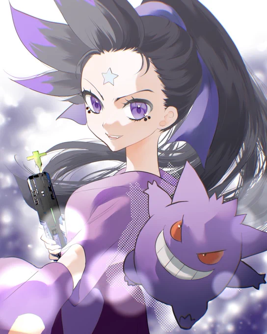 #ポケモン30周年 おめでとう なので七色マルチとニンフィア・白星テンカとゲンガー・黒須ナインとマリルを #BEYBLADEX #pokemonfanart