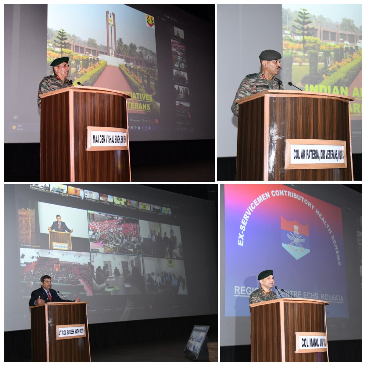 easterncomd's tweet photo. Under the aegis of #EasternCommand, Headquarters #BengalSubArea successfully conducted a Tri-Services Veterans Seminar at #SuryodayaAuditorium, #VijayDurg, #Kolkata today, reaffirming its steadfast commitment to the welfare of the veteran fraternity.
Over 500 #Veterans and #VeerNaris were provided on-the-spot pension resolution by #PCDAPrayagraj, along with dedicated documentation support from Records Offices. Integrated help desks facilitated guidance on #ECHS services, welfare schemes, grievance redressal, re-employment opportunities, skill development initiatives and medical support — all under one roof.
30 out stations, #VeeranganaSewaKendra and #NamanCentres joined online to ensure maximum outreach across #EasternCommand
The initiative reflects the #IndianArmy’s enduring commitment to those who have served the nation with honour, strengthening its continued contribution to #NationBuilding.
#पूर्वी_कमान के तत्वावधान में आज मुख्यालय #BengalSubArea द्वारा #सूर्योदय_ऑडिटोरियम, #विजय_दुर्ग, #कोलकाता में Tri-Services Veterans Seminar सफलतापूर्वक आयोजित किया गया, जो पूर्व सैनिक समुदाय के कल्याण के प्रति प्रतिबद्धता को दर्शाता है।
500 से अधिक #पूर्व_सैनिकों एवं #वीर_नारियों को #PCDAPrayagraj द्वारा पेंशन संबंधी समस्याओं का मौके पर समाधान प्रदान किया गया तथा रिकॉर्ड कार्यालयों द्वारा दस्तावेज़ी सहायता दी गई। विशेष सहायता काउंटरों के माध्यम से #ECHS सेवाओं, कल्याणकारी योजनाओं, शिकायत निवारण, पुनः रोजगार, कौशल विकास तथा चिकित्सा सुविधाओं की जानकारी प्रदान की गई।
30 अलग-अलग स्थानों से, #वीरांगना सेवा केंद्र और #नमन केंद्र ऑनलाइन जुड़े, जिससे #ईस्टर्न कमांड में व्यापक स्तर पर संपर्क सुनिश्चित हुआ।
यह पहल #भारतीय_सेना की पूर्व सैनिकों के प्रति अटूट प्रतिबद्धता और #राष्ट्रनिर्माण में उसके निरंतर योगदान को सुदृढ़ करती है।
#भारतीय_सेना
#पूर्वी_कमान
#IndianArmy
#EasternCommand
#VeteranSeminar
#WeCare
#ESM
@adgpi
@SpokespersonMoD
@HQ_IDS_India
@indiannavy
@IAF_MCC
@official_dgar
@ProDefKolkata
@IndiaCoastGuard
@HQ_DG_NCC
@DIAV20
Facebook - https://t.co/LpUzzdVnUi
Instagram - https://t.co/fW78mgLnoA