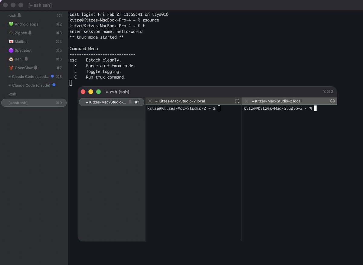 tmux -CC in iTerm