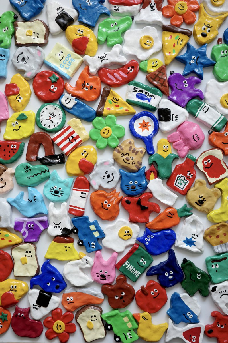 カラフルなマグネットたち🍕🍳🍃