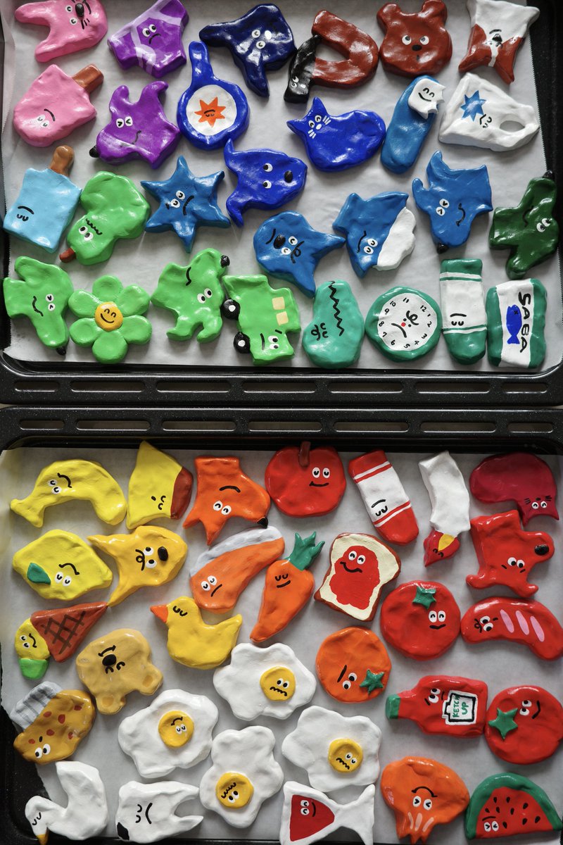 カラフルなマグネットたち🍕🍳🍃