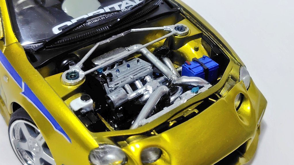 rinc007's tweet photo. #オルモダ模型部

タミヤ　ST205セリカ　ヴェイルサイド仕様完成！
バッチバチにスポコンらしくしてみました。
サイド以外はスクラッチしましたがまだまだヘタクソです…。 https://t.co/sqS5NyX4tf