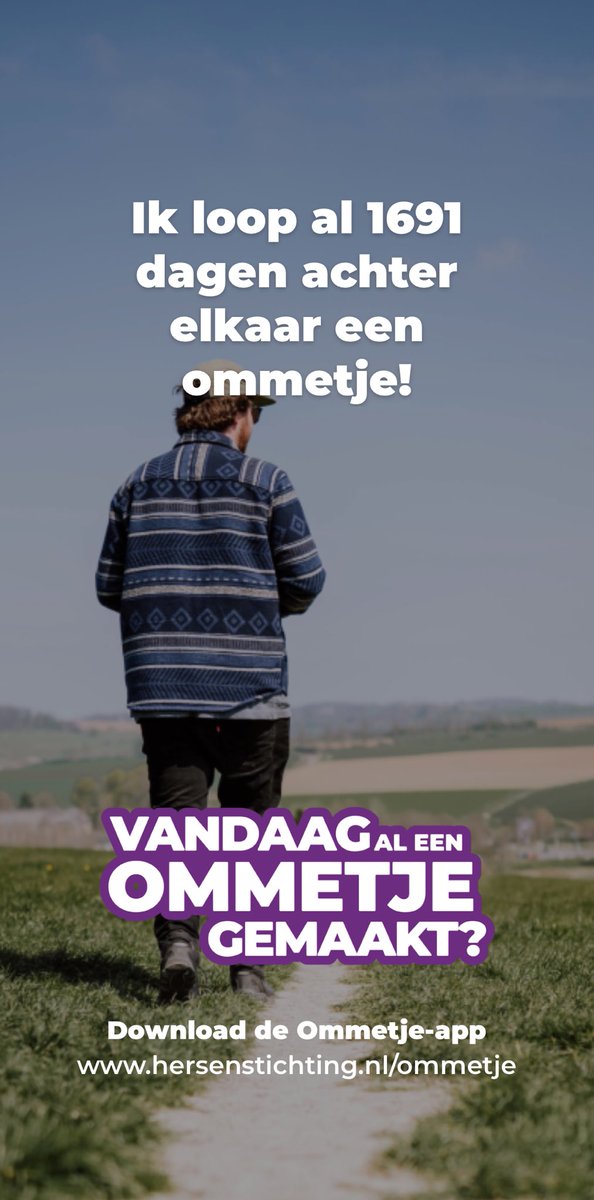 Ik loop al 1691 dagen achter elkaar een ommetje!