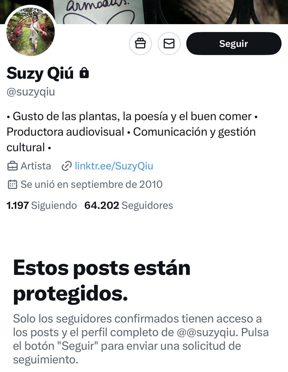 “DESPUÉS DE TRES RIVER LLENOS…” 

La influencer, artista y pensadora contemporánea Suzy Qiú se pronunció en contra de la Ley de Glaciares y se mostró decepcionada con quienes no entendieron el mensaje del Conejo.

Luego de dar su opinión activó el “candado” en su cuenta de X. 🔒
