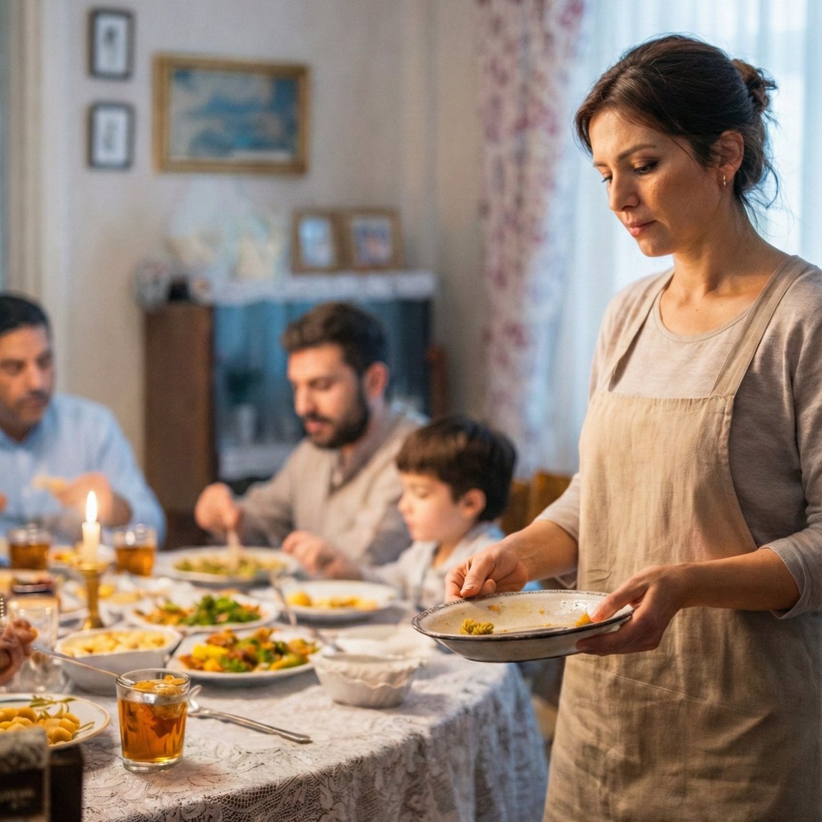 Herkes sofrada, ama kimse “Sen yoruldun mu?” demiyor…

Bazen kadın yemeği yapmaktan değil, görünmemekten yorulur.
Ama bu sessiz sözleşmeyi bozmak da onun elinde.

Bu akşam sofraya oturun ve sadece yemeğinize odaklanın. “Görünmez el” olmayı bırakın, alma-verme dengesine dönün.