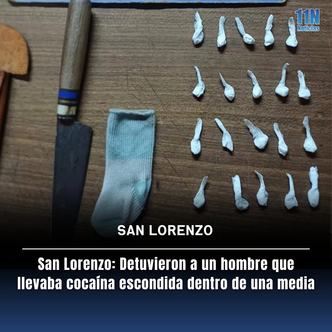 San Lorenzo: Detuvieron a un hombre que llevaba cocaína escondida dentro de una media 11noticias.com/noticias/Polic…