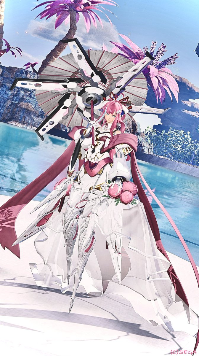 【回転刃の武芸姫】🌸
仕込み傘で戦う和装キャスト✨
#メンテの日じゃないけどssを貼る 
#キャストはいいぞ #PSO2NGS_S︎S