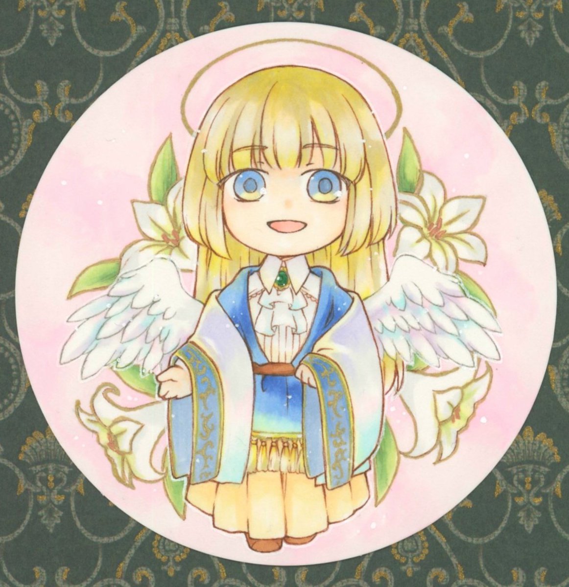 #今月描いた絵を晒そう
ユリの花と天使を描いてた