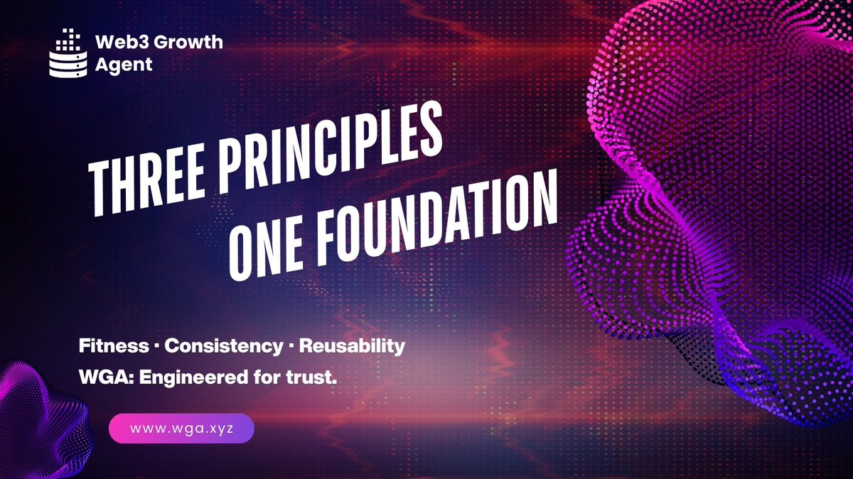W3growthagent's tweet photo. WGA's technical foundation rests on 3 principles:
✅ Fitness for analysis — separating bots from real users
✅ Consistent standards — same rules, every time
✅ Reusable format — tamper-resistant, auditable records
Build on verified ground.
#WGATech #DataVerification https://t.co/ECAcpN2nqE