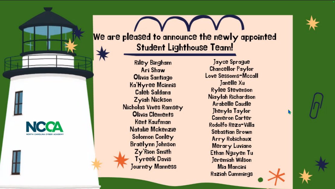 At the beginning of the spring 2026 semester, the NCCA High School announced the new members of its Student Lighthouse Team! These high-achieving and ambitious students are going to assist with the High School staff and administration to implement the principles of Leader in Me!