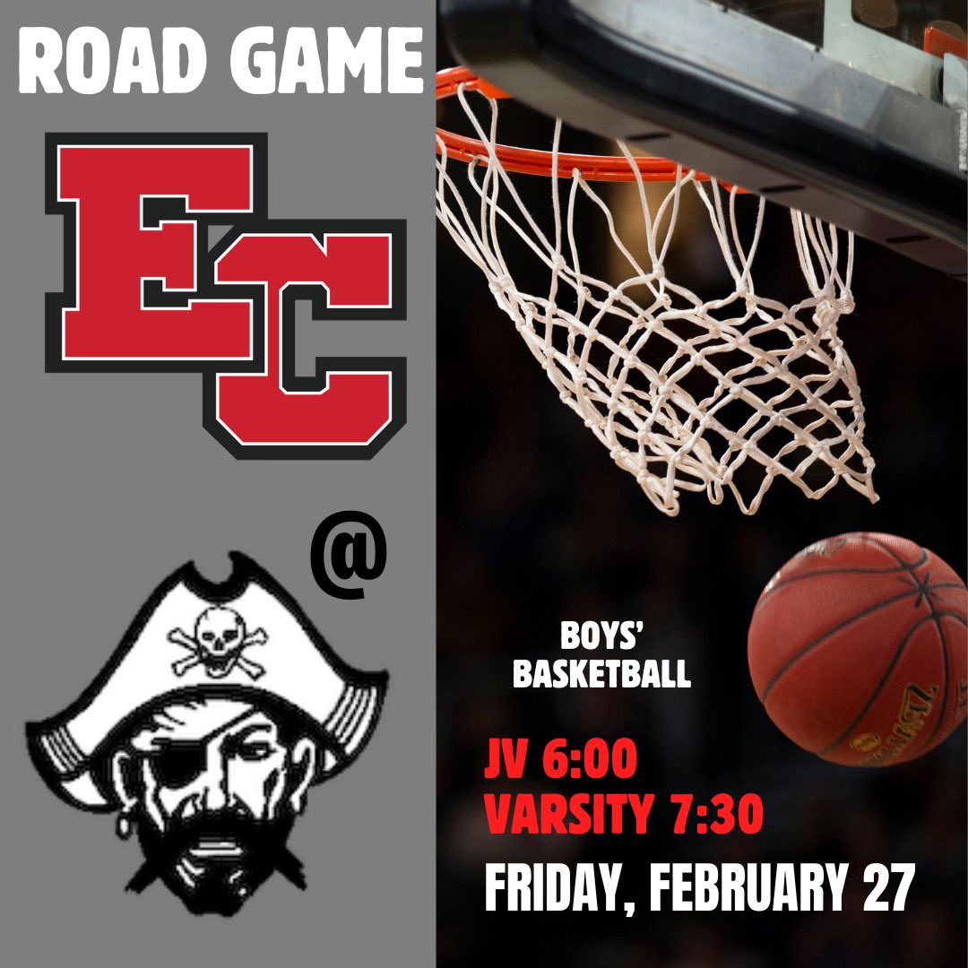ECBoysBBall's tweet photo. 🏀 Trojans @ Pirates 🏀
🗓️ Fri, Feb 27
🕕 JV 6:00 / 🕢 Varsity 7:30
💻 https://t.co/1WIJlYJzAv
📻 https://t.co/kfCfwWSWCA
🔥 #WeAreEC
@ECBoysBBall hits the road with a share of the #EAIC championship on the line. Let’s do this #TrojanNation; we need you loud and proud! https://t.co/wRQm6JRTPG