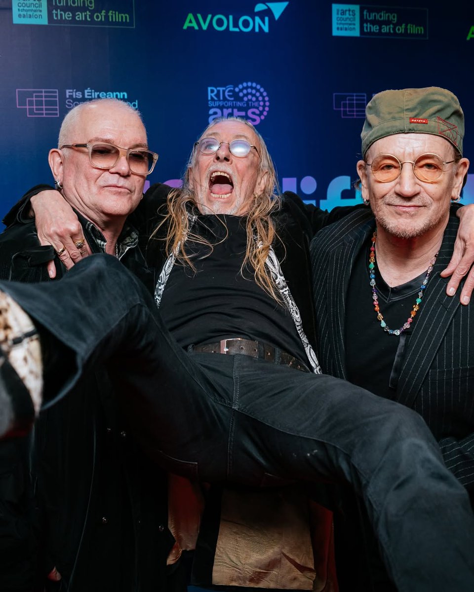 Gavin Friday, Guggi and #U2 's Bono last night at the Dublin Film Festival. #DIFF2026