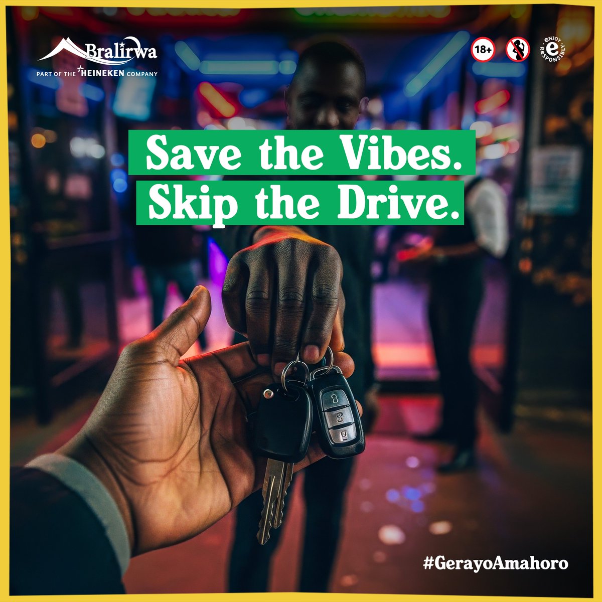 bralirwaplc's tweet image. A great night deserves a safe ending. If you’re drinking, make the smart call, pass the keys or call a ride. Because enjoying responsibly means getting home safely.

#GerayoAmahoro
#DrinkResponsibly