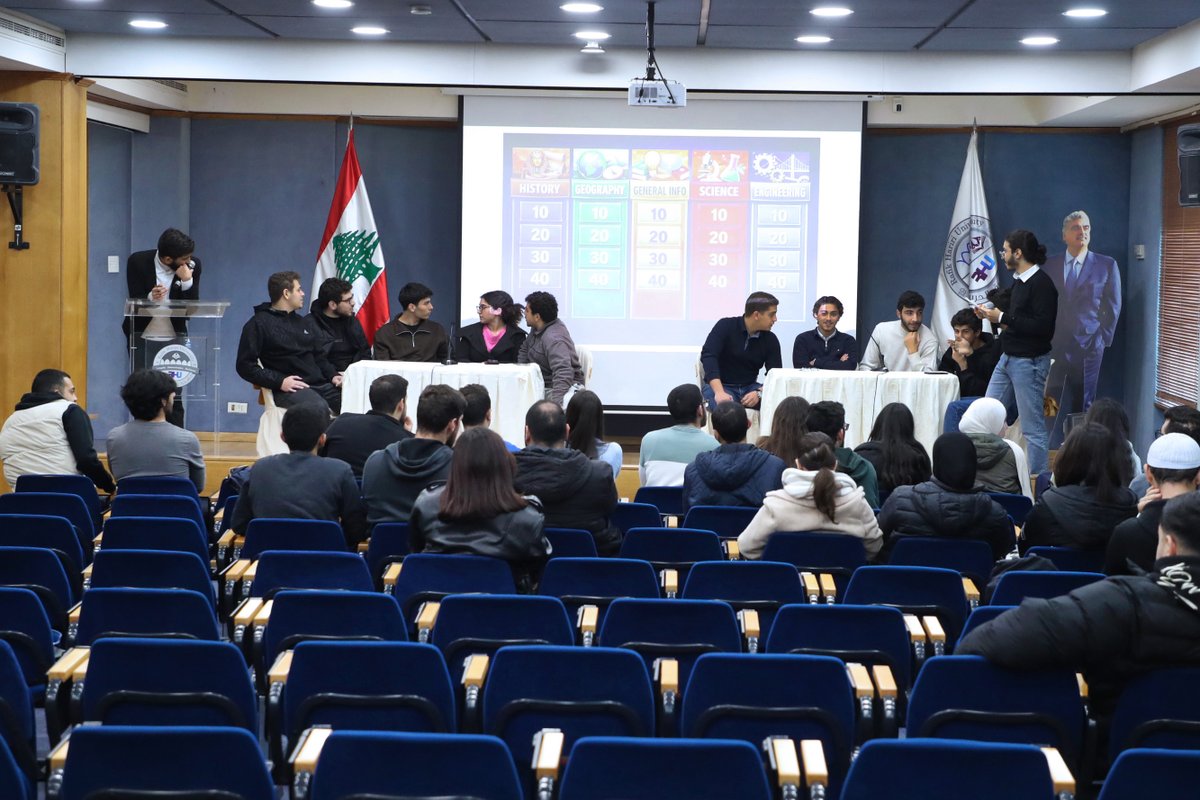 RHU_Lebanon's tweet photo. #RHU #engineering students put their knowledge and teamwork to the test at TRIVIA – The Engineering Competition, hosted by the United Engineering Club with the #IEEE RHU Student Branch. After competitive rounds, The Senior Elites team claimed the win. #STEM #EngineeringTrivia https://t.co/SojWtlD4QH