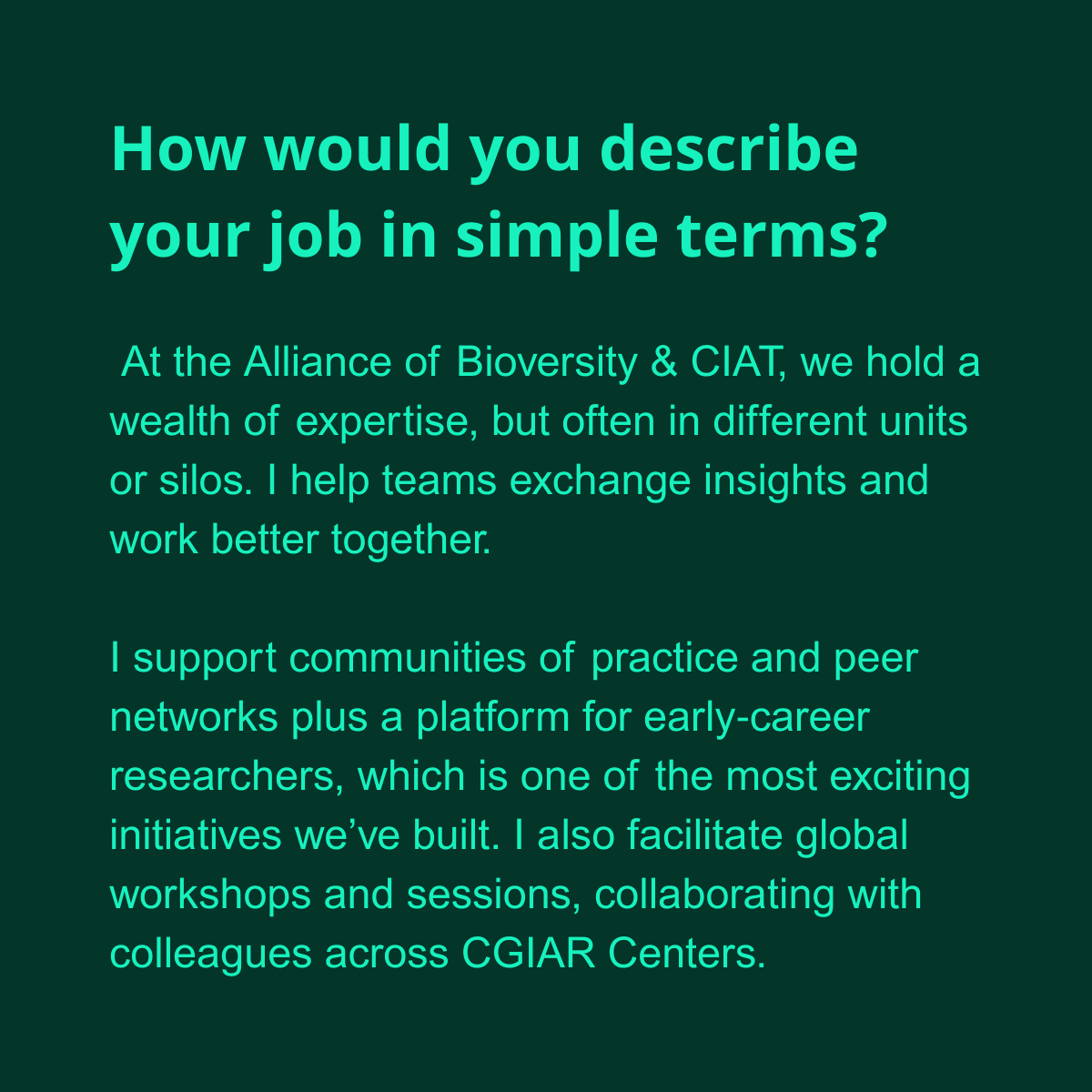CGIAR's tweet photo. Connecting people and knowledge across a global research network 🌍
At the Alliance for Bioversity & CIAT in Nairobi, Timothy Gichia links expertise across teams, sparking collaboration across CGIAR.
“My role isn’t to break silos, but to link them.”
#CGIAR #ScienceAndResearch https://t.co/YOJHZRtxJp