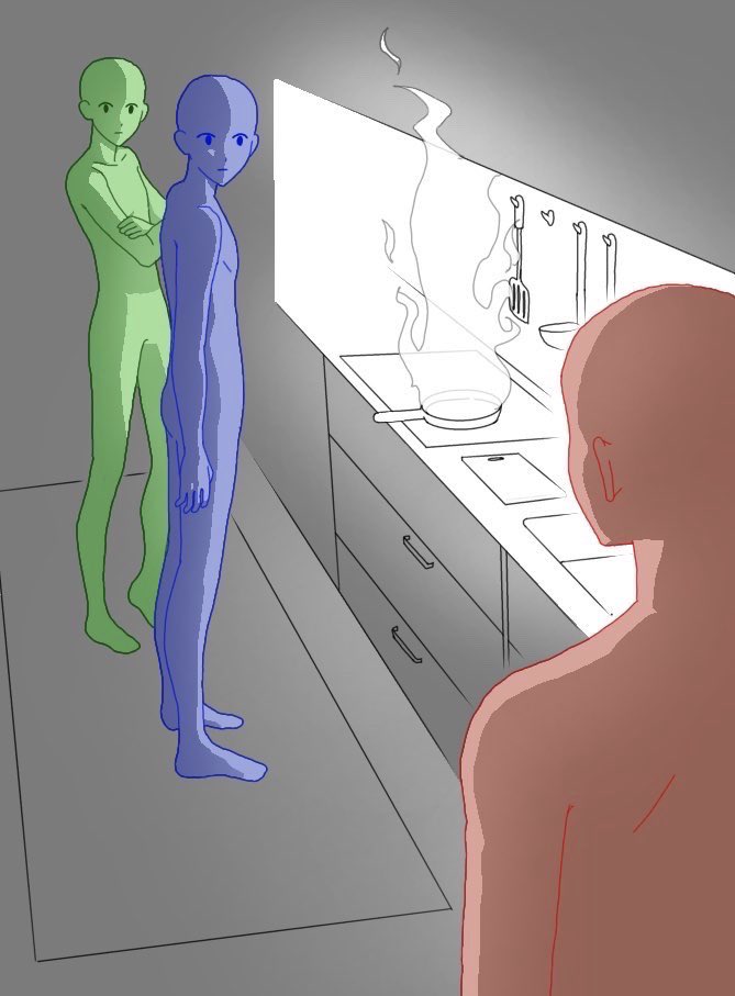 I_Sin_FR's tweet photo. @Kinapitangina @theterrariand Actually, the three character avatars are all AI-generated images I created myself. As for the image itself, it's based on that recent popular kitchen meme template—I just used that template to create this fun scene, since I haven't seen anything similar in the Terraria community https://t.co/cyl3sdl0rg