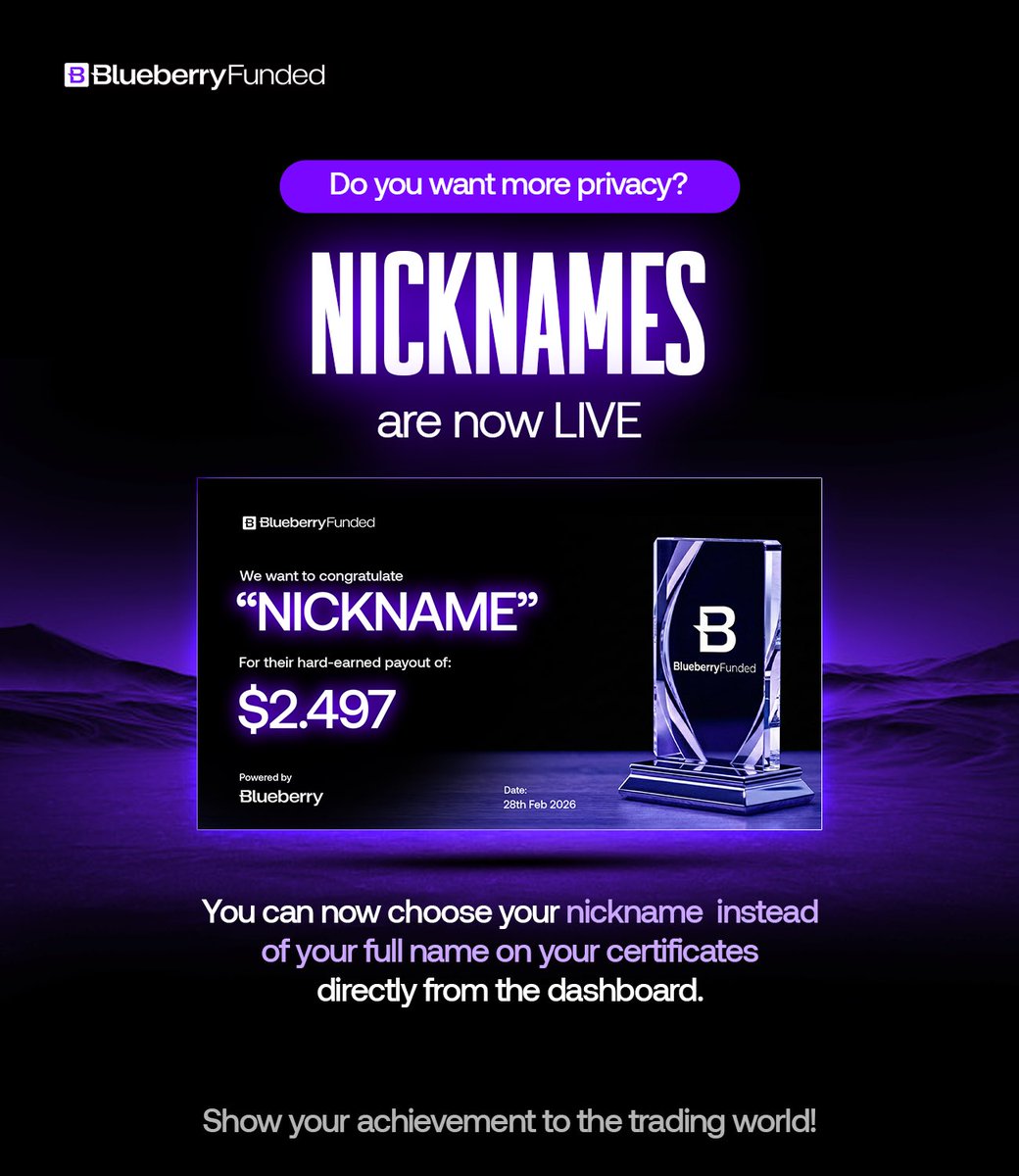 📢 You requested - We delivered! 

New update: 

- You can now choose your nickname instead of your full name on your certificates! ✅

- Privacy mode enabled ✅

- Show your achievements with the 🌍

➡️ Option available in your dashboard under the account settings.