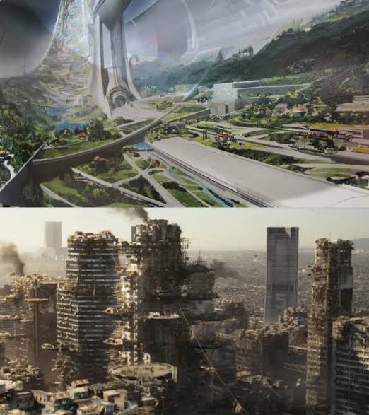 The low &amp; working class become slaves, no money needed as they pay is crackers.

Middle class become servants of the upper class. They too get paid in food but get boarding.

Oh what, that's the plot to elysium