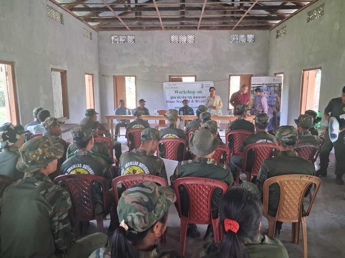 MoT, GoI – NER Office, Guwahati held 2 workshops on 25.02.26 at Sikhna Jwhwlao National Park, Kokrajhar (BTR).Sessions on Home Stay/B&amp;B &amp; IITTF saw active participation from locals &amp; park staff, promoting community-based tourism and sustainable livelihoods.