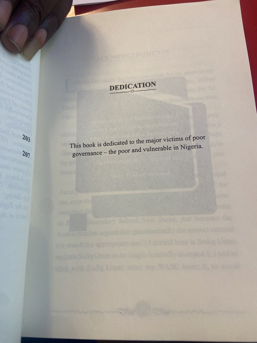 What a good way to end the month by reading “How I Became A Senator In 30 Days” by Senator Sadiq Suleiman Umar <a href="/SenSadiqUmar/">Senator Sadiq Umar</a> 
Coming back to share my lessons learnt and his dedication page inspires me a lot 📖✍🏿